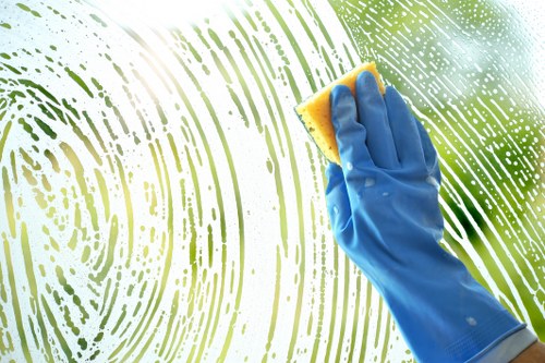 Professional move in cleaning in a bright empty living room