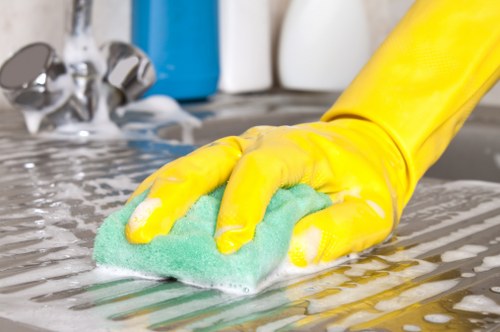 Sanitized conference room highlighting professional office cleaning