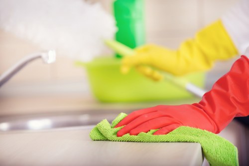 Step-by-step deep cleaning process in a living space
